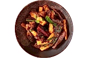  beef with crispy eggplant  